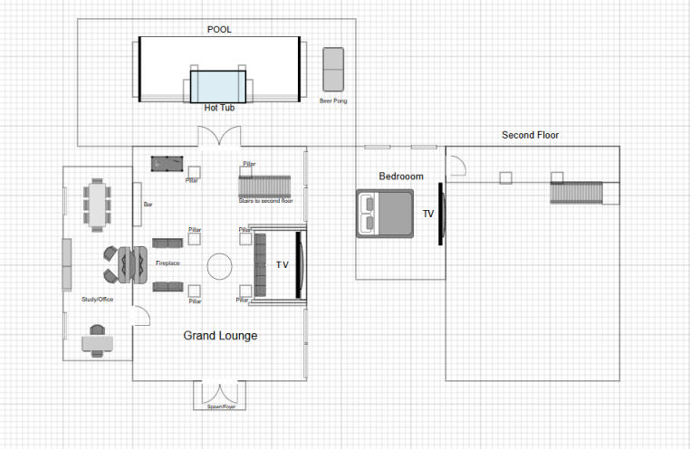 Layout sketch with second floor
