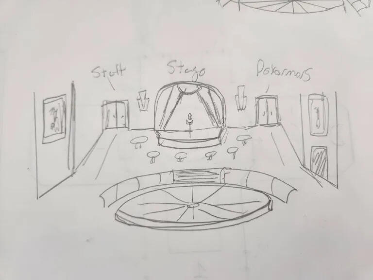 Stage View in front of the table