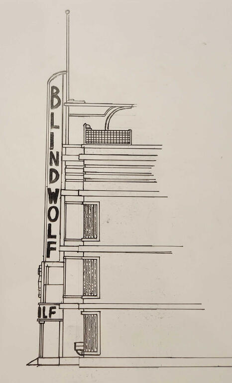 Side sketch of the sign